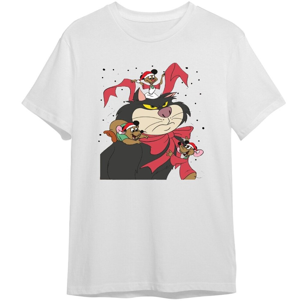 Cinderella Christmas Characters T-Shirt Disney Holiday Graphic Tee 96
